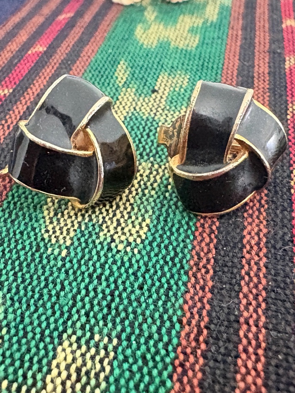Vintage Gold-Tone Clip Earrings - Floral Motif